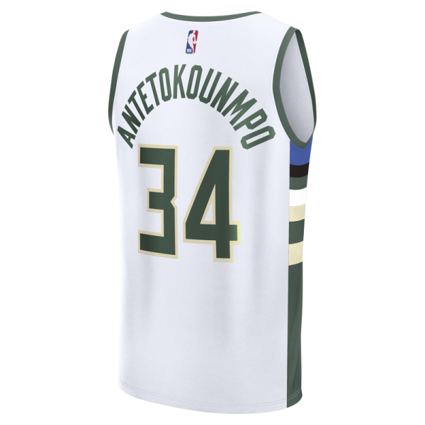 Джерси Milwaukee Bucks Giannis Antetokounmpo Fanatics White Fast Break Replica Player - Association Edition