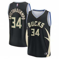 Джерси Milwaukee Bucks Giannis Antetokounmpo Fanatics Black Fast Break Replica Player - Statement Edition