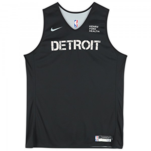 Ron Holland II Detroit Pistons Fanatics Authentic Practice-Used #00 Black Reversible Jersey from the 2024-25 NBA Season