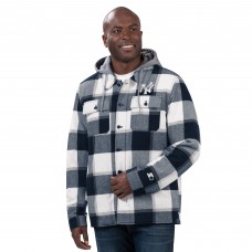 New York Yankees Starter Navy Plaid Full-Zip Hoodie Jacket
