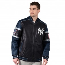 New York Yankees G-III Sports by Carl Banks Black Leather Varsity Jacket