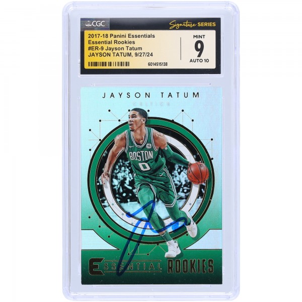 Jayson Tatum Boston Celtics Autographed 2017-18 Panini Essentials Essential Rookies #ER-9 CGC Fanatics Witnessed Authenticated 9/10 Rookie Card