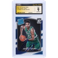 Jayson Tatum Boston Celtics Autographed 2017-18 Panini Donruss Optic Rated Rookie #198 CGC Fanatics Witnessed Authenticated 9/10 Rookie Card