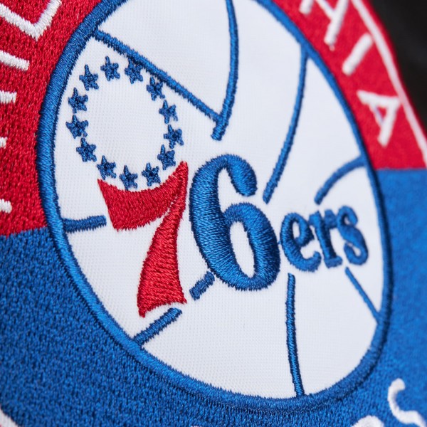 Philadelphia 76ers Black Hardwood Classics Blackout Collection Satin Full-Zip Jacket