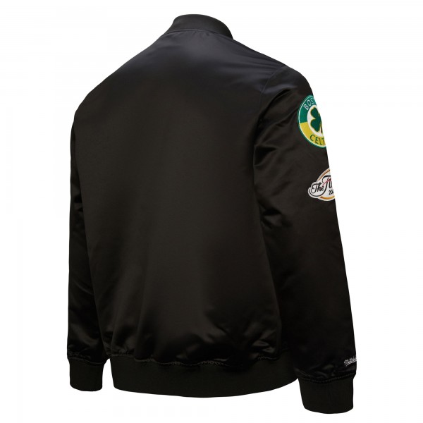 Кофта на молнии Boston Celtics Hardwood Classics Blackout Collection Satin - Black