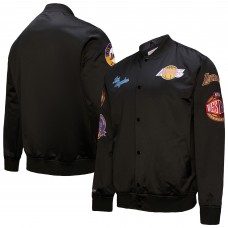 Бомбер Los Angeles Lakers Mitchell & Ness Blackout Collection Vintage Satin - Black