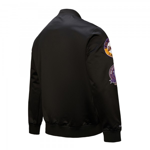 Бомбер Los Angeles Lakers Mitchell & Ness Blackout Collection Vintage Satin - Black
