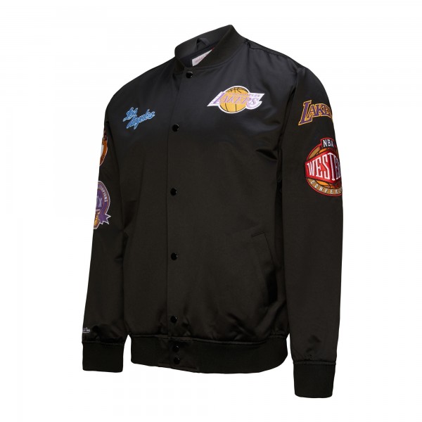 Бомбер Los Angeles Lakers Mitchell & Ness Blackout Collection Vintage Satin - Black