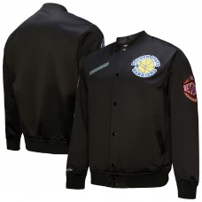 Куртка на кнопках Golden State Warriors Mitchell & Ness Black Blackout Collection Vintage Satin