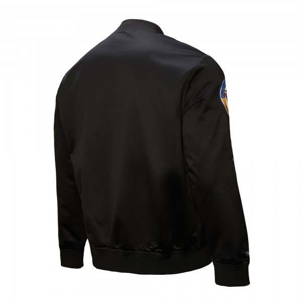 Куртка на кнопках Golden State Warriors Mitchell & Ness Black Blackout Collection Vintage Satin