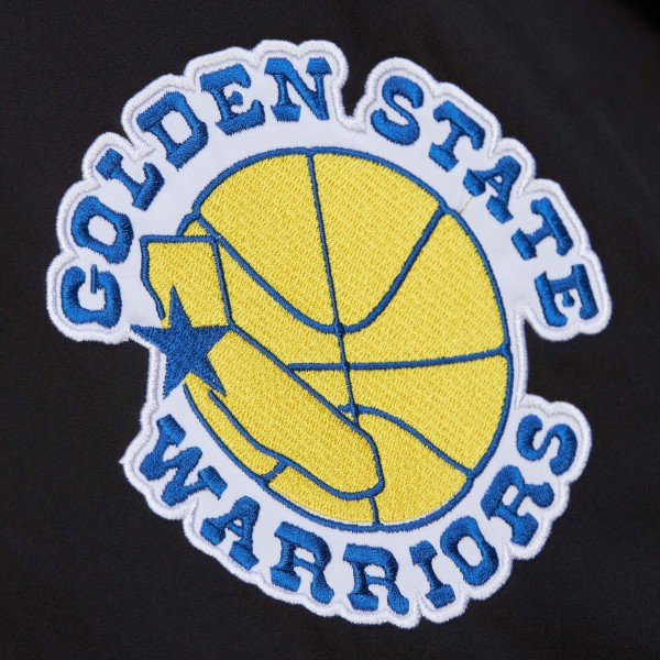 Куртка на кнопках Golden State Warriors Mitchell & Ness Black Blackout Collection Vintage Satin