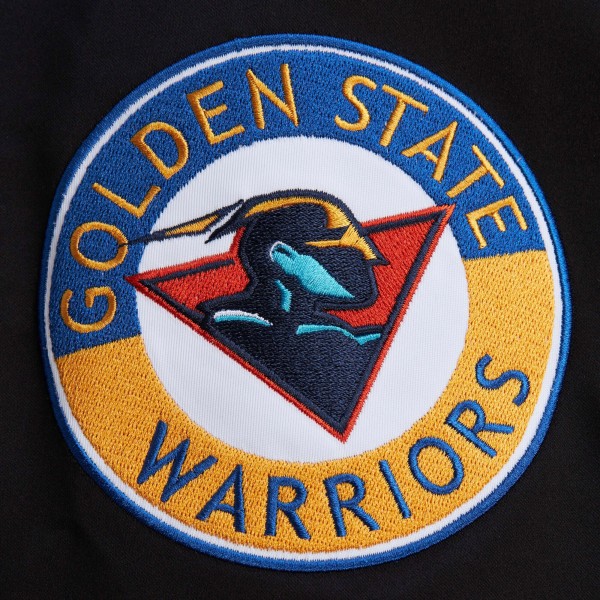 Куртка на кнопках Golden State Warriors Mitchell & Ness Black Blackout Collection Vintage Satin