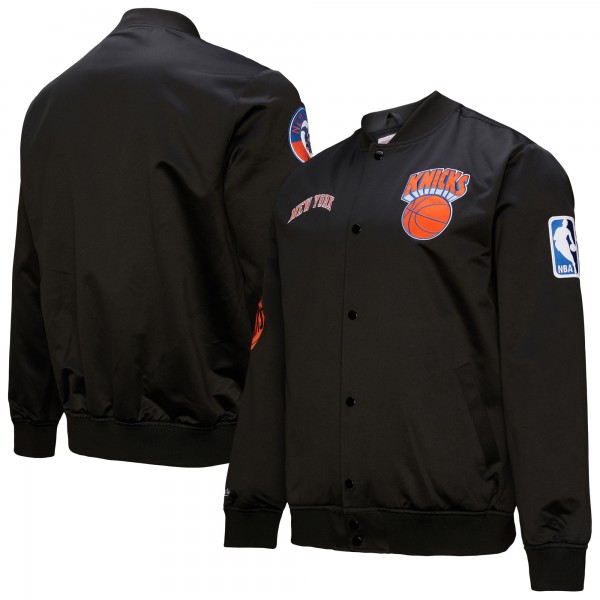 Кофта на молнии New York Knicks Hardwood Classics Blackout Collection Satin - Black