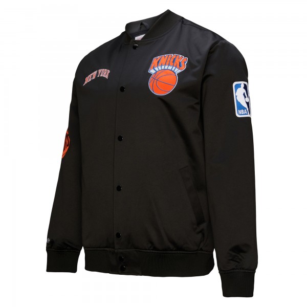 Кофта на молнии New York Knicks Hardwood Classics Blackout Collection Satin - Black