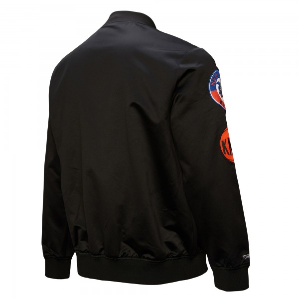 Кофта на молнии New York Knicks Hardwood Classics Blackout Collection Satin - Black