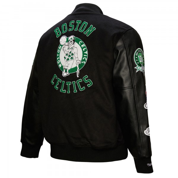 Бомбер Boston Celtics Mitchell & Ness Hardwood Classics Blackout Collection Varsity - Black