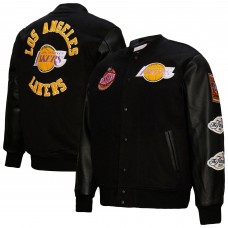 Бомбер Los Angeles Lakers Mitchell & Ness Hardwood Classics Blackout Collection Varsity - Black