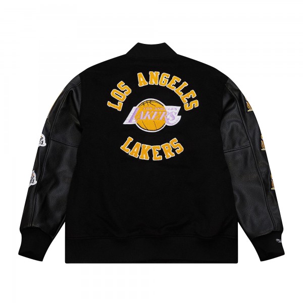 Бомбер Los Angeles Lakers Mitchell & Ness Hardwood Classics Blackout Collection Varsity - Black