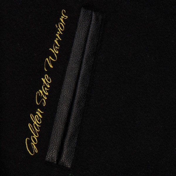 Golden State Warriors Mitchell & Ness Black Hardwood Classics Blackout Collection Full-Snap Varsity Jacket