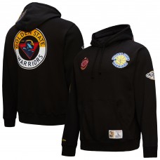 Golden State Warriors Mitchell & Ness Black Hardwood Classics Blackout Collection Pullover Hoodie
