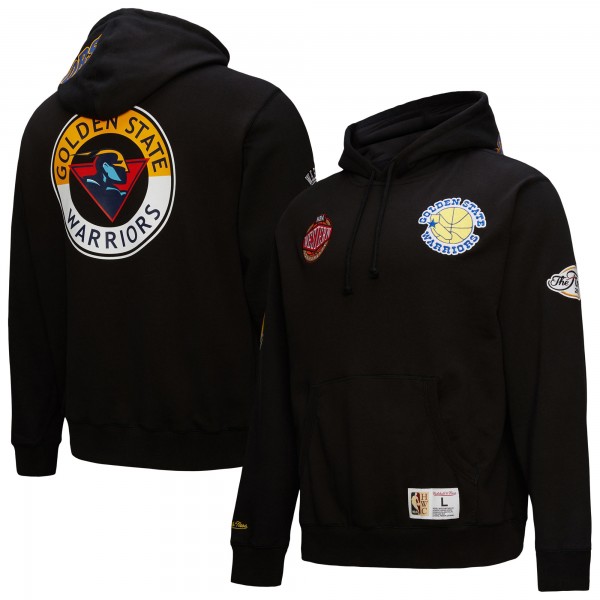 Golden State Warriors Mitchell & Ness Black Hardwood Classics Blackout Collection Pullover Hoodie
