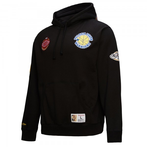 Golden State Warriors Mitchell & Ness Black Hardwood Classics Blackout Collection Pullover Hoodie