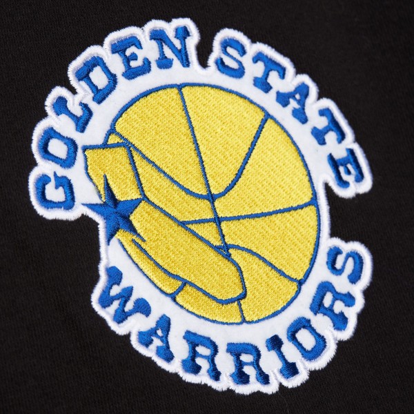 Golden State Warriors Mitchell & Ness Black Hardwood Classics Blackout Collection Pullover Hoodie