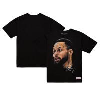 Футболка Unisex NBA Stephen Curry Mitchell & Ness Black Real Big Face Player