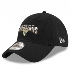 Бейсболка Milwaukee Bucks New Era Black 2024 NBA Cup Champions 9TWENTY