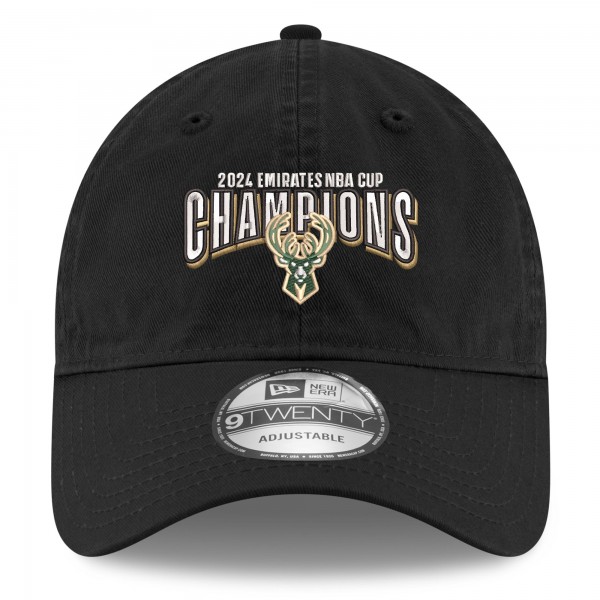 Бейсболка Milwaukee Bucks New Era Black 2024 NBA Cup Champions 9TWENTY