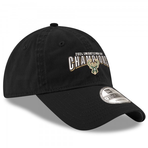 Бейсболка Milwaukee Bucks New Era Black 2024 NBA Cup Champions 9TWENTY