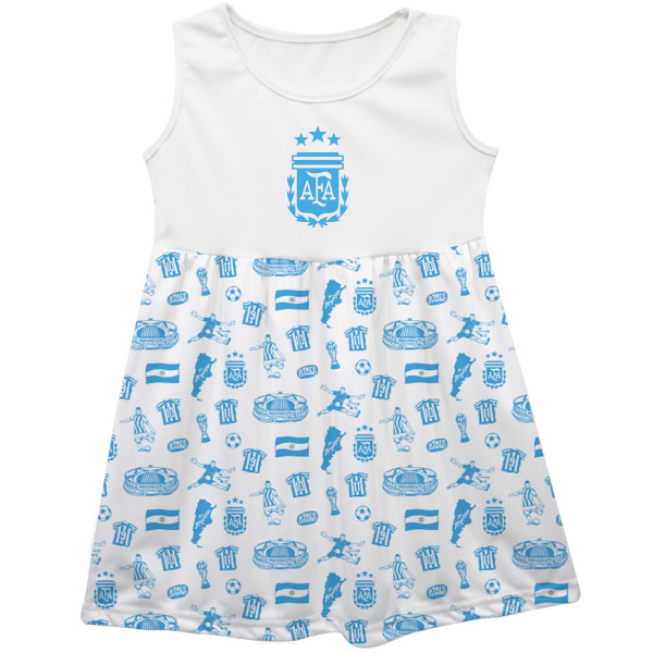 Детская Argentina National Team Vive La Fete Girls Impressions Artwork Tank Top Dress - White