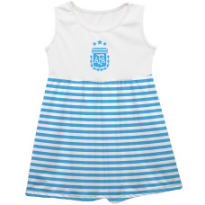 Подростковая Argentina National Team Vive La Fete Girls Striped Tank Top Dress - Light Blue