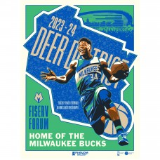 Milwaukee Bucks Giannis Antetokounmpo Phenom Gallery City Edition 18 x 24 Serigraph