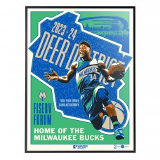 Milwaukee Bucks Giannis Antetokounmpo Phenom Gallery City Edition 18 x 24 Deluxe Framed Serigraph