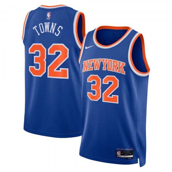 Джерси Unisex New York Knicks Karl-Anthony Towns Nike Blue Swingman - Icon Edition