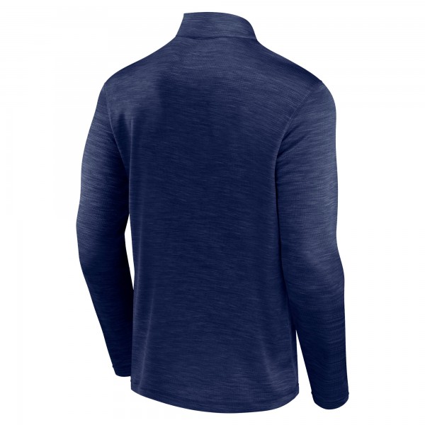 New York Yankees Fanatics Heather Navy Fundamentals Quarter-Zip Pullover