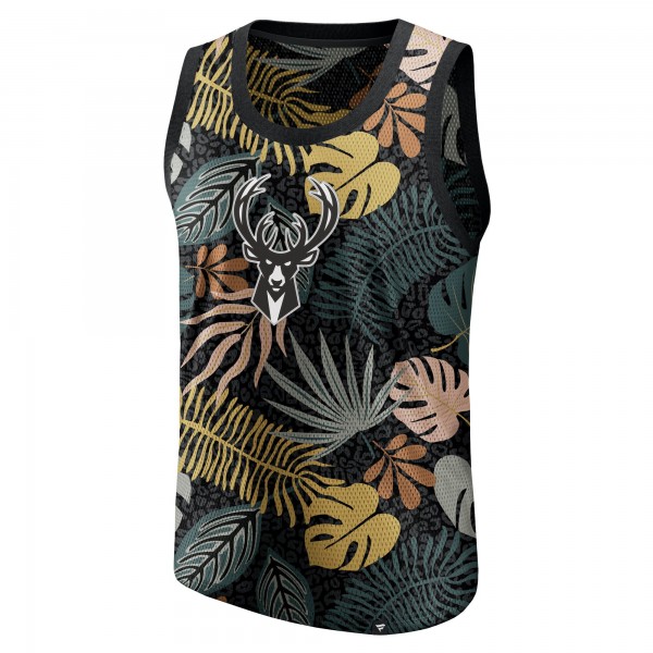 Milwaukee Bucks Fanatics Black Rocker Step Fashion Tank Top