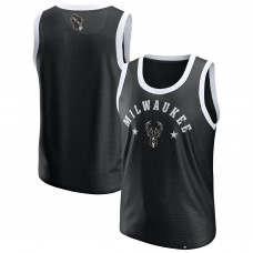 Milwaukee Bucks Fanatics Black Mesh Tank Top