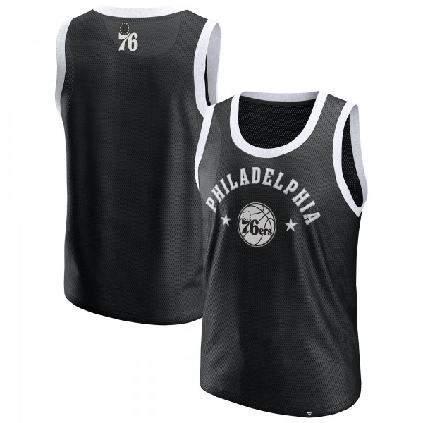 Philadelphia 76ers Fanatics Black Mesh Tank Top