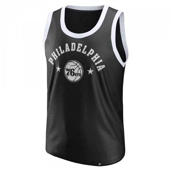 Philadelphia 76ers Fanatics Black Mesh Tank Top
