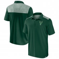 Milwaukee Bucks Fanatics Hunter Green Iconic Brushed Blocked Polo