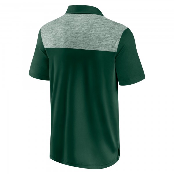 Milwaukee Bucks Fanatics Hunter Green Iconic Brushed Blocked Polo