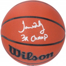 James Worthy Los Angeles Lakers Autographed Fanatics Authentic Wilson Authentic Series Indoor/Outdoor Basketball with 3x Champ Inscription