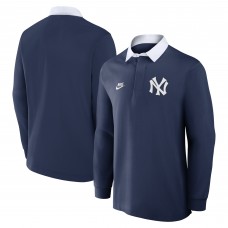 New York Yankees Nike Navy Rugby Long Sleeve Top