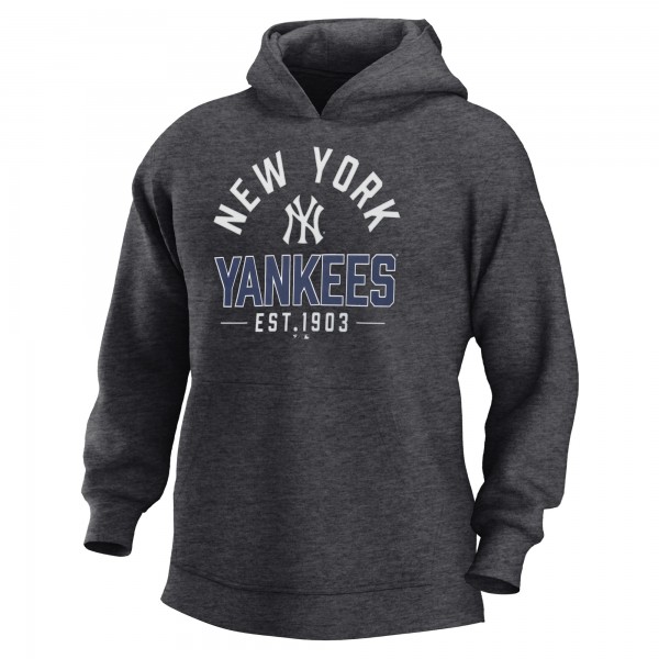 Толстовка New York Yankees Fanatics Heather Charcoal Fleece