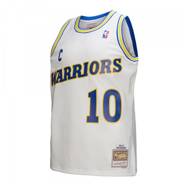 Джерси Golden State Warriors Tim Hardaway Mitchell & Ness White Hardwood Classics 1990/91 Swingman