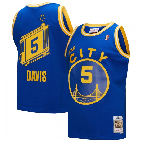 Джерси Golden State Warriors Baron Davis Mitchell & Ness Royal Hardwood Classics 2004/05 Swingman