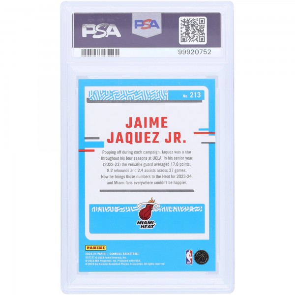Jaime Jaquez Jr. Miami Heat 2023-24 Panini Donruss Blue Choice Rated Rookie #213 #4/49 PSA Authenticated 10 Rookie Card