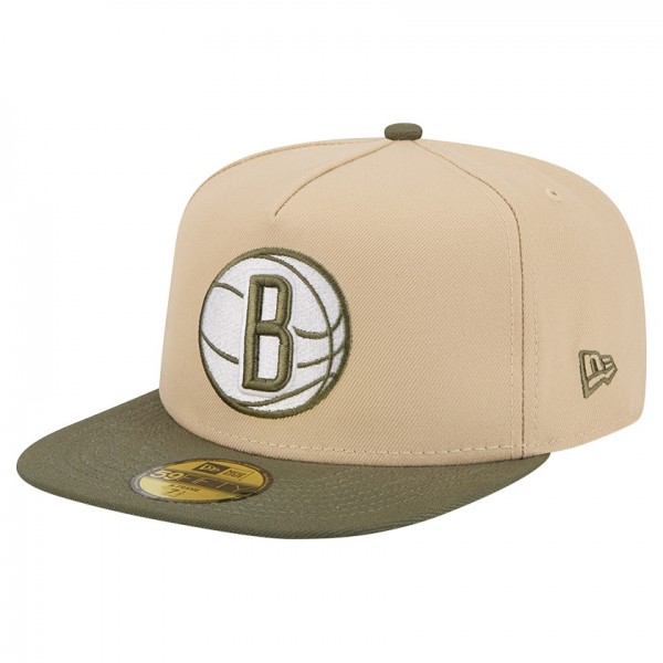 Бейсболка Brooklyn Nets New Era Tan Color Pack Two-Tone 59FIFTY A-Frame